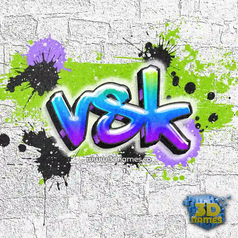 vsk in Graffiti Grunge style - 3D name wallpaper