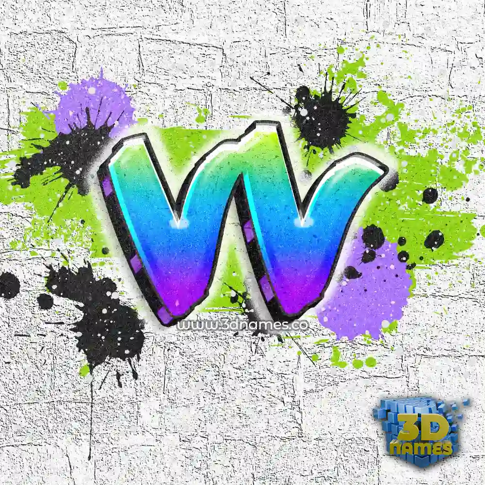 vv in Graffiti Grunge style - 3D name wallpaper