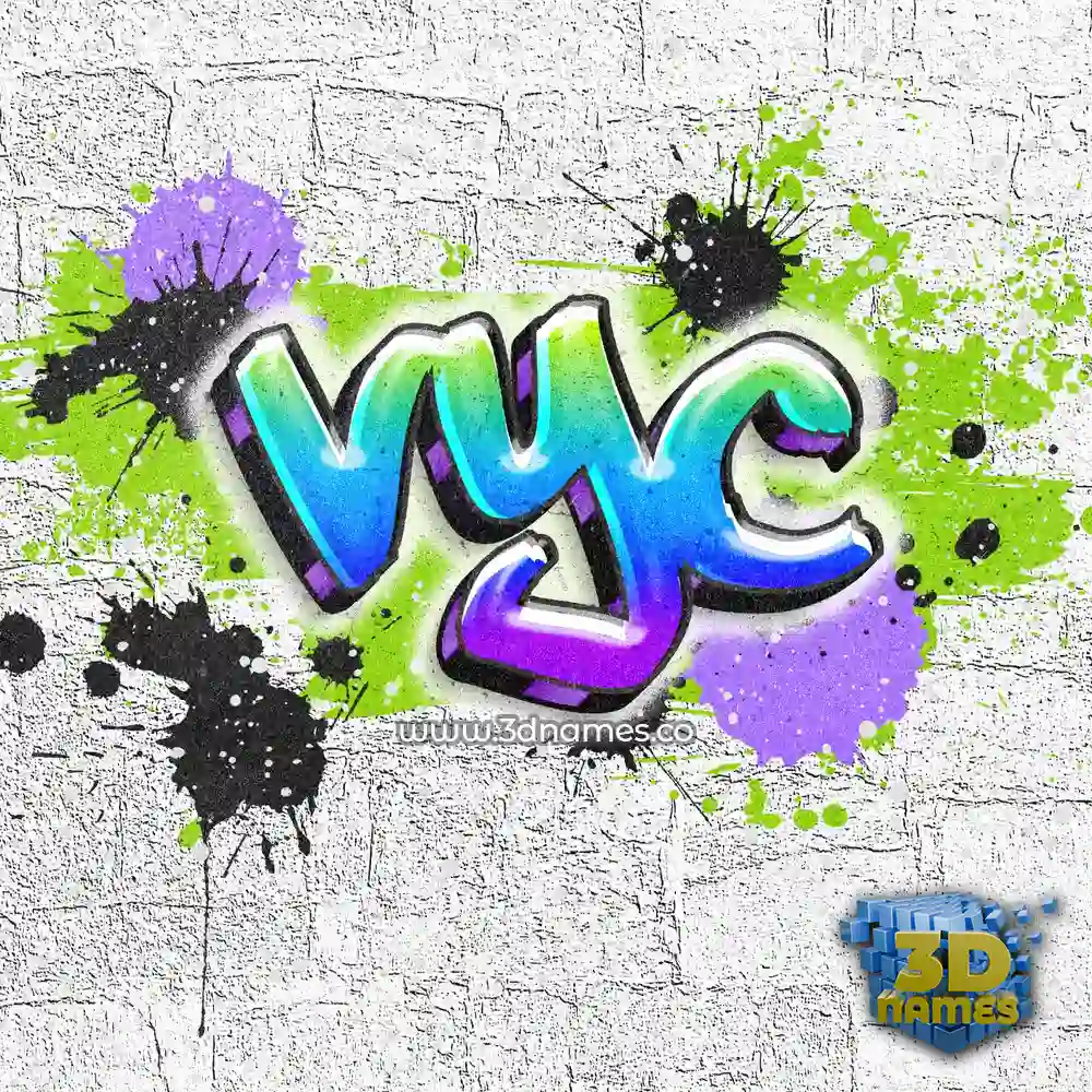 vyc in Graffiti Grunge style - 3D name wallpaper