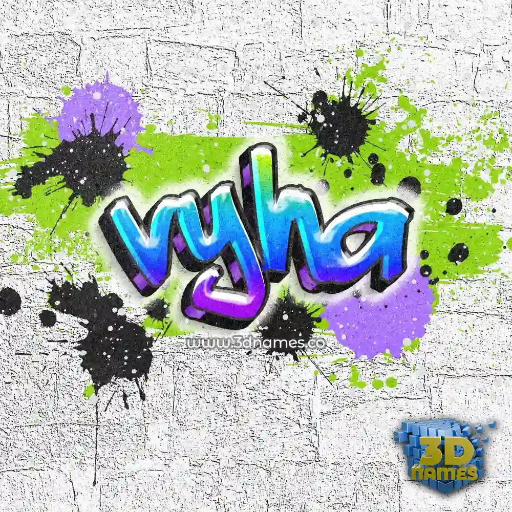 vyha in Graffiti Grunge style - 3D name wallpaper