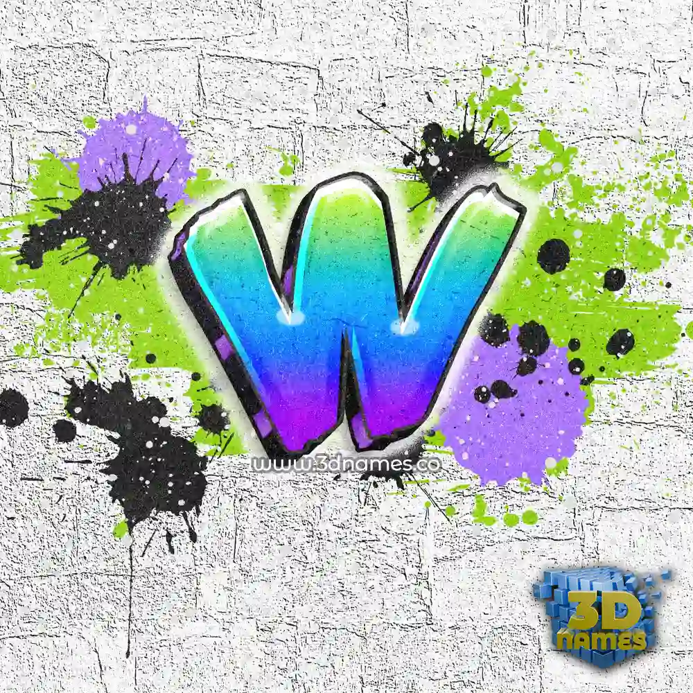w in Graffiti Grunge style - 3D name wallpaper
