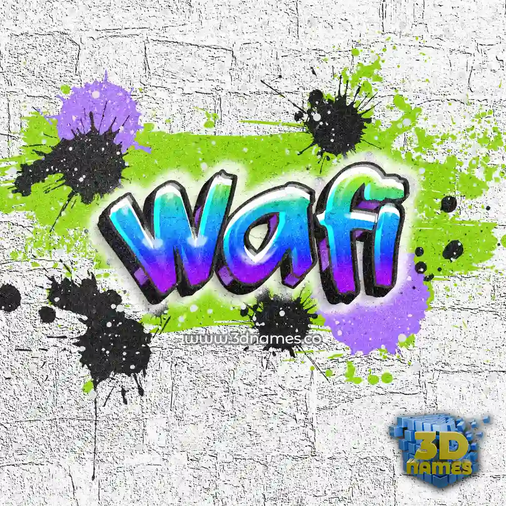 wafi in Graffiti Grunge style - 3D name wallpaper
