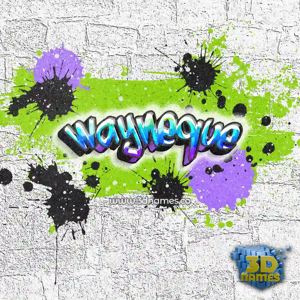 wayneque in Graffiti Grunge style - 3D name wallpaper
