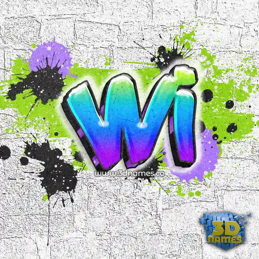 wi in Graffiti Grunge style - 3D name wallpaper