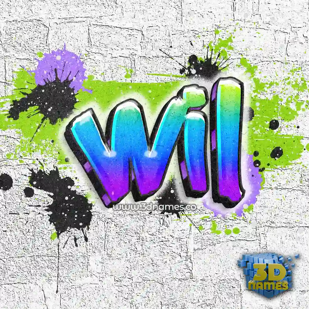 wil in Graffiti Grunge style - 3D name wallpaper