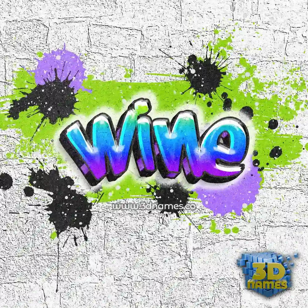 wine in Graffiti Grunge style - 3D name wallpaper