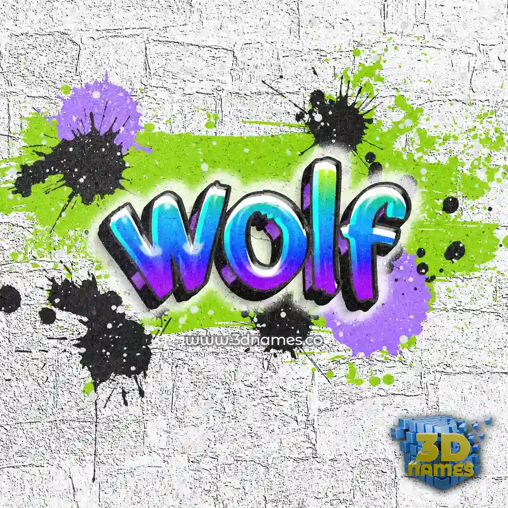 wolf in Graffiti Grunge style - 3D name wallpaper