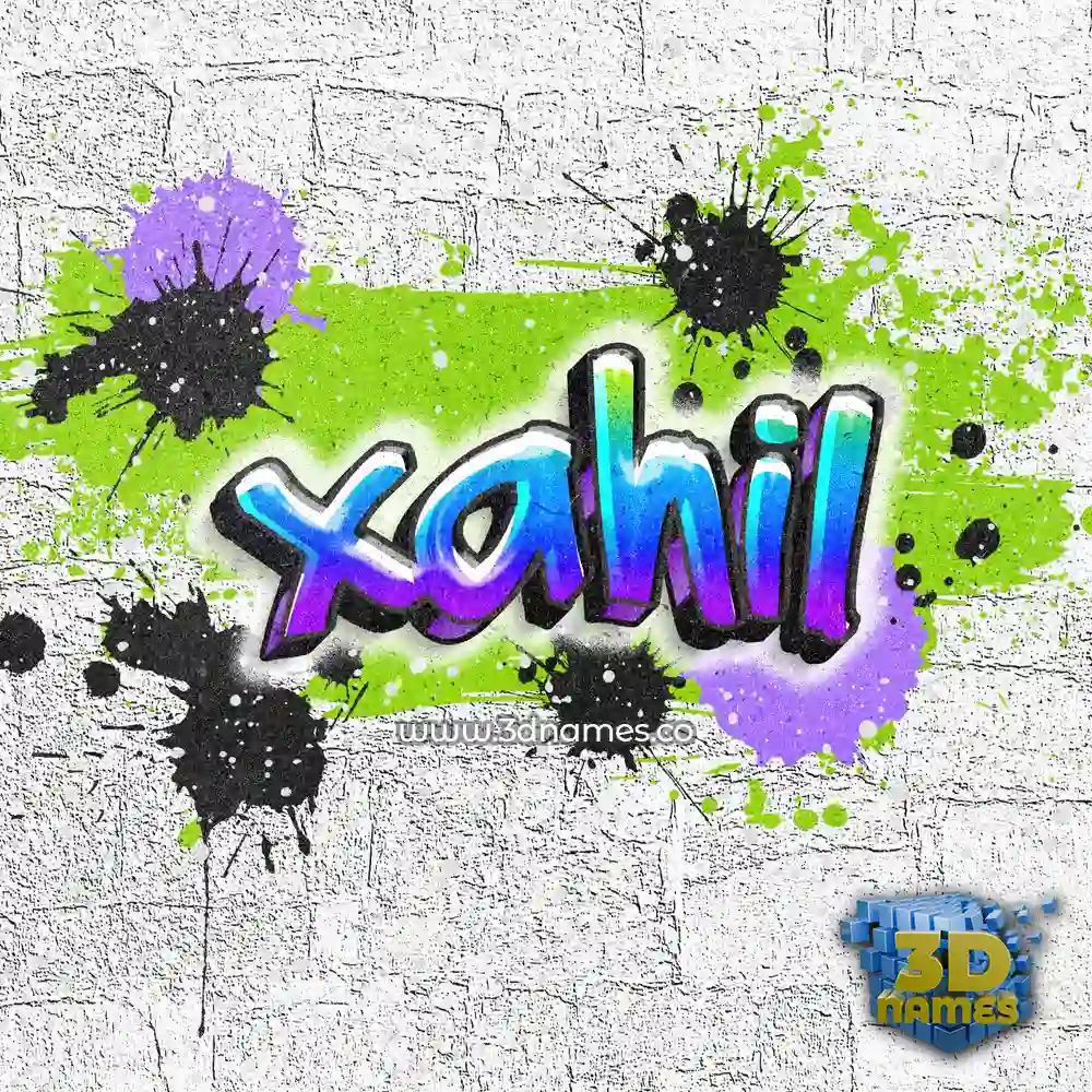 xahil in Graffiti Grunge style - 3D name wallpaper