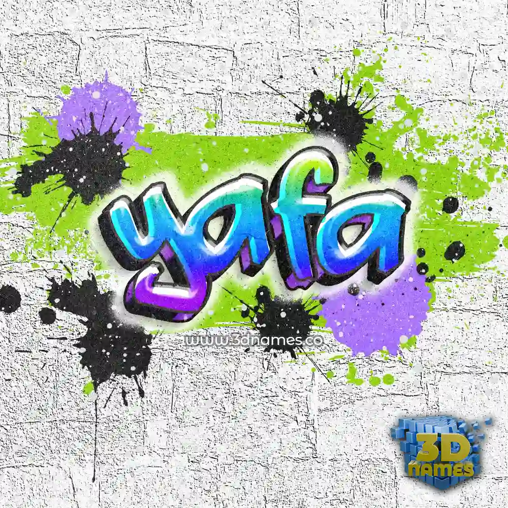 yafa in Graffiti Grunge style - 3D name wallpaper
