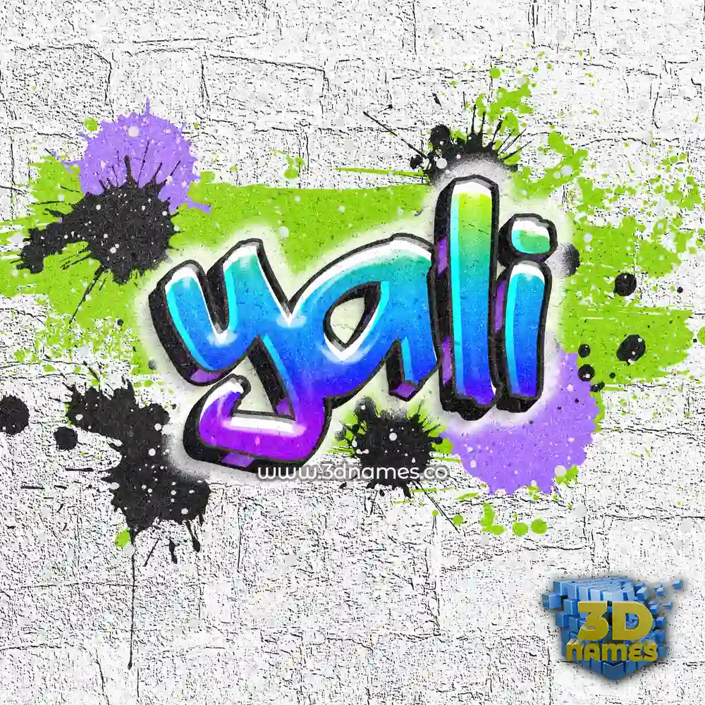 yali in Graffiti Grunge style - 3D name wallpaper