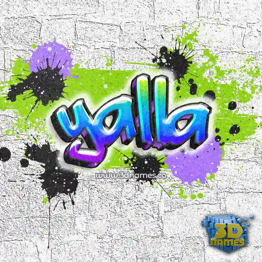 yalla in Graffiti Grunge style - 3D name wallpaper