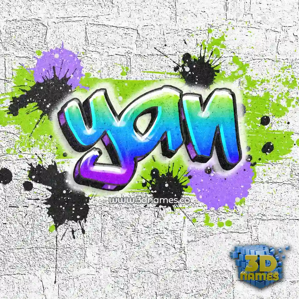 yan in Graffiti Grunge style - 3D name wallpaper