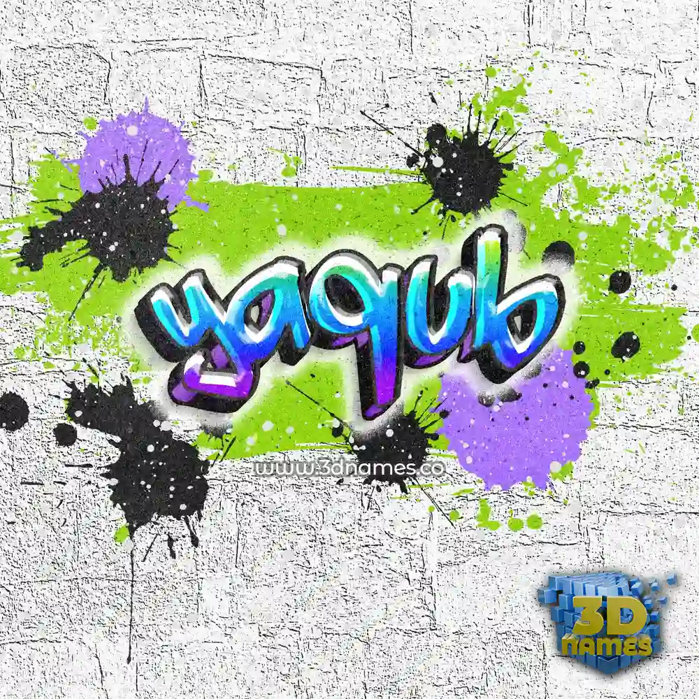yaqub in Graffiti Grunge style - 3D name wallpaper
