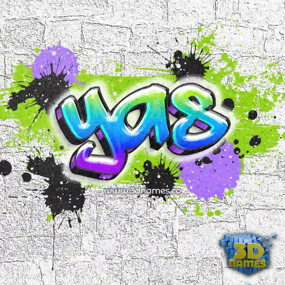 yas in Graffiti Grunge style - 3D name wallpaper