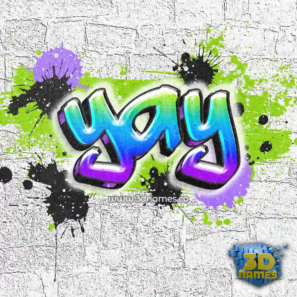 yay in Graffiti Grunge style - 3D name wallpaper