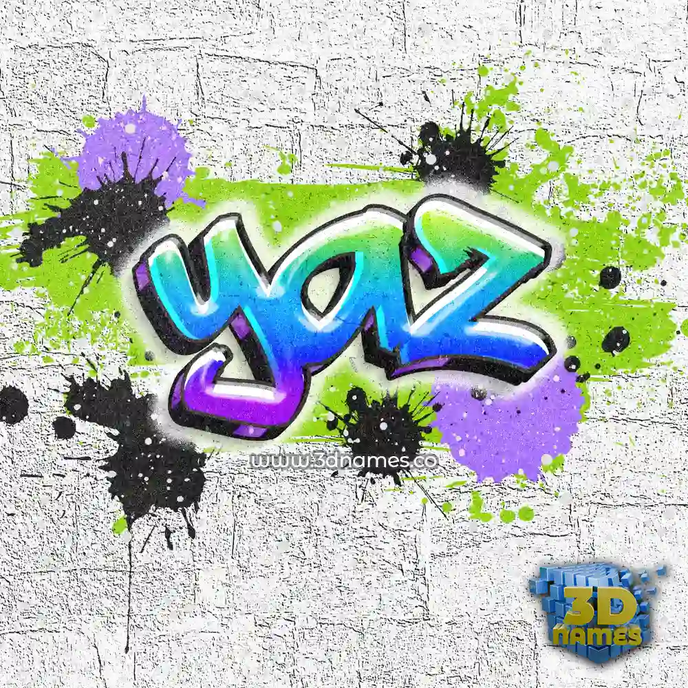 yaz in Graffiti Grunge style - 3D name wallpaper