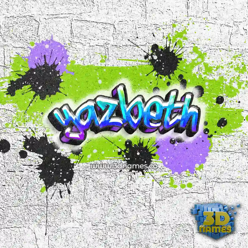 yazbeth in Graffiti Grunge style - 3D name wallpaper