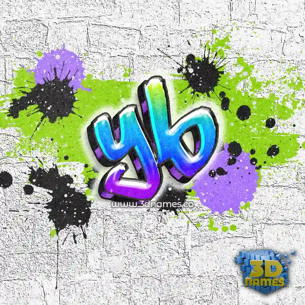 yb in Graffiti Grunge style - 3D name wallpaper