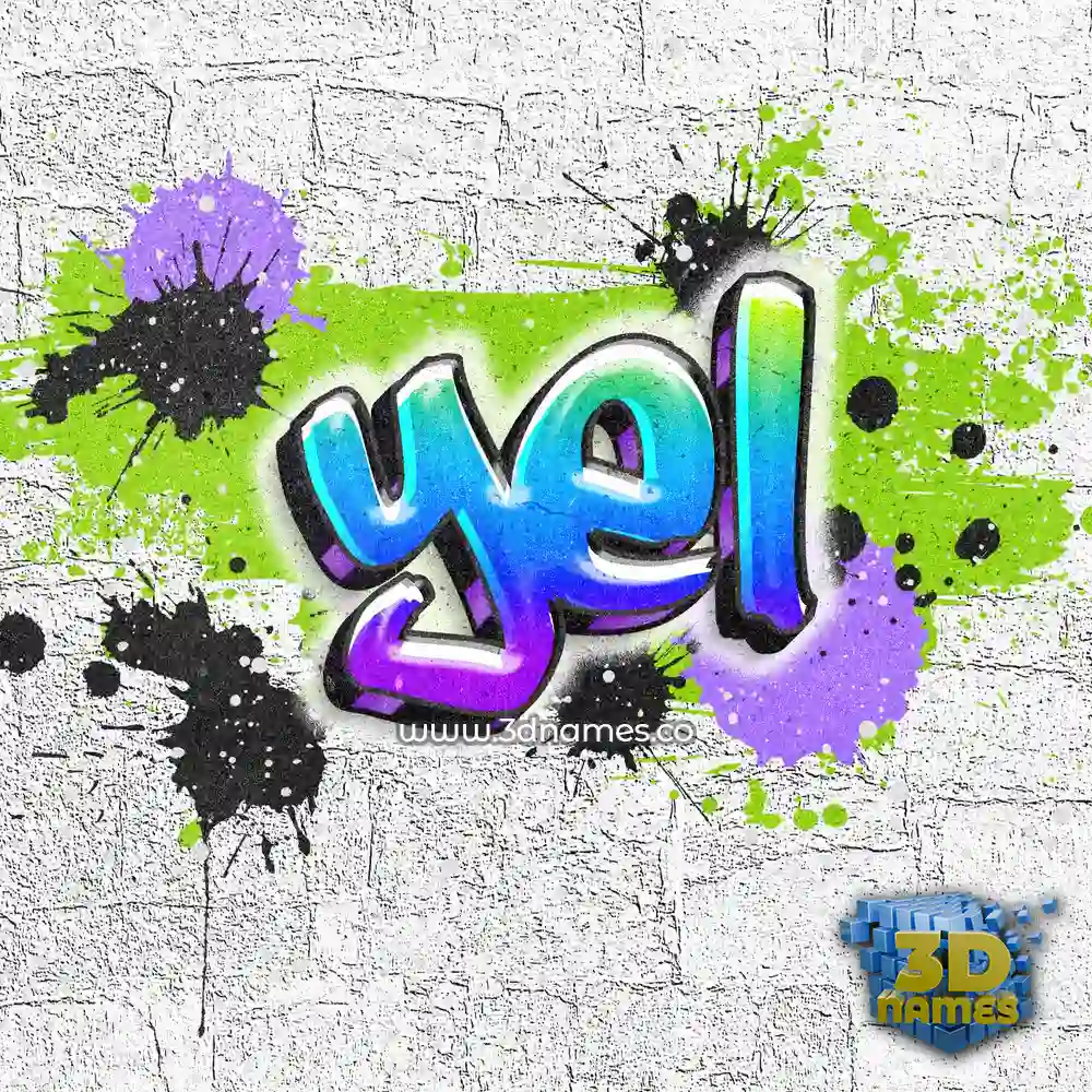yel in Graffiti Grunge style - 3D name wallpaper