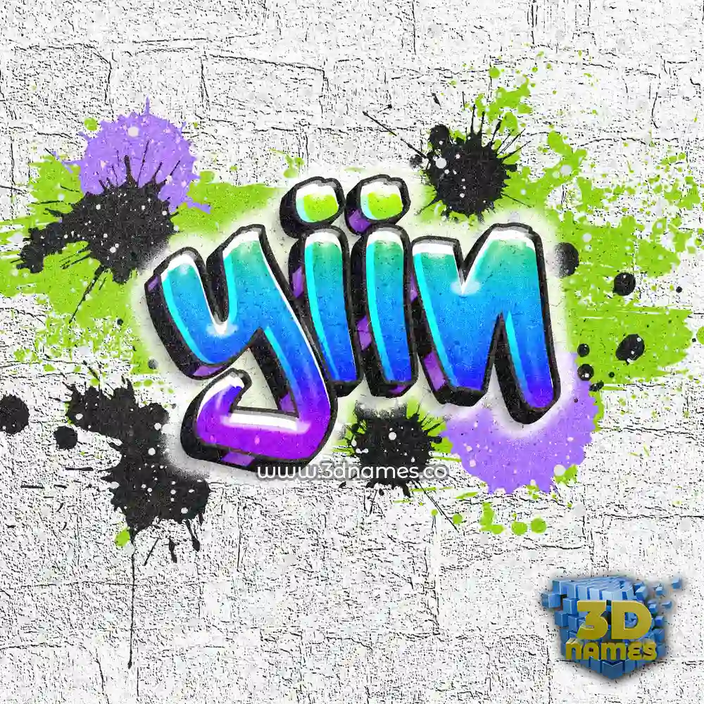 yiin in Graffiti Grunge style - 3D name wallpaper