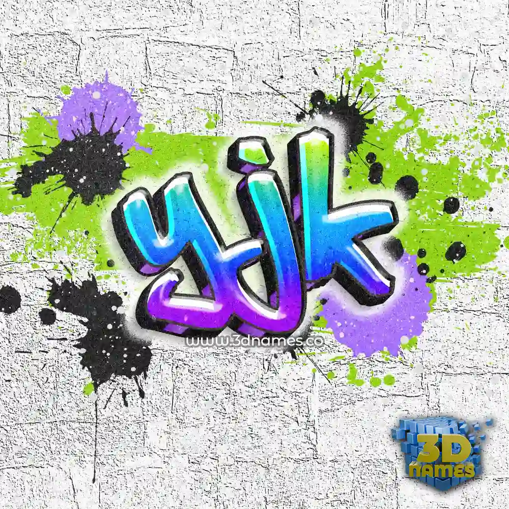yjk in Graffiti Grunge style - 3D name wallpaper