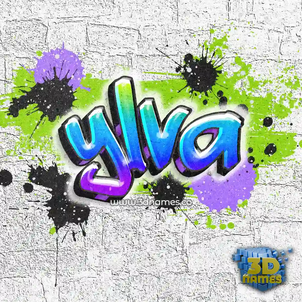 ylva in Graffiti Grunge style - 3D name wallpaper