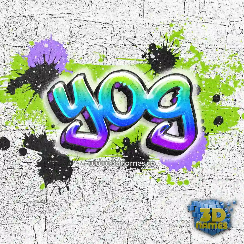 yog in Graffiti Grunge style - 3D name wallpaper