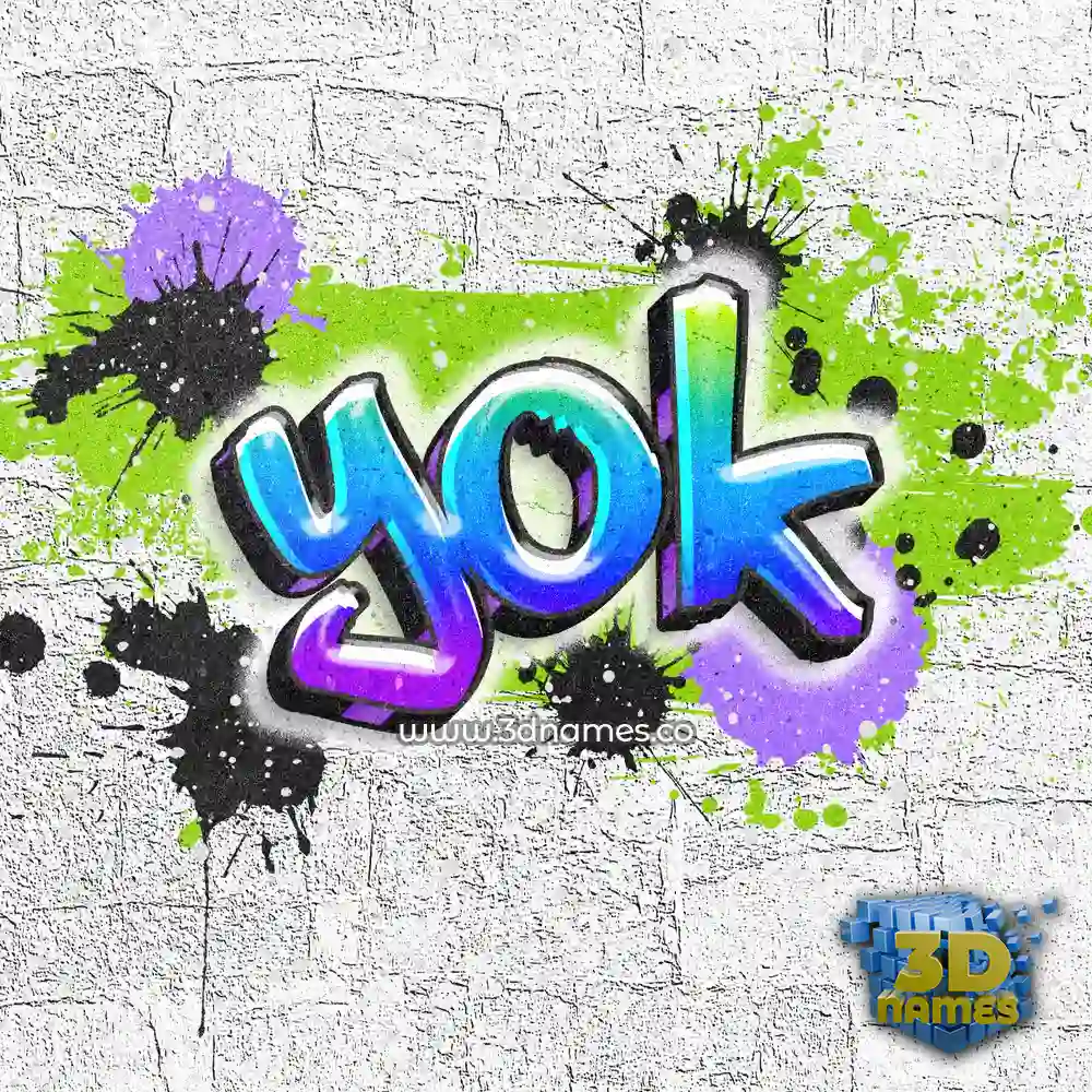 yok in Graffiti Grunge style - 3D name wallpaper