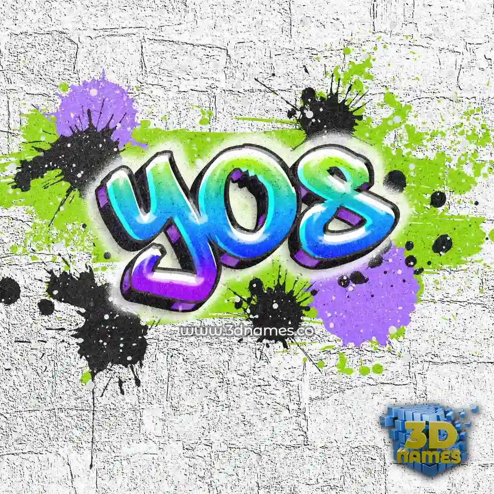 yos in Graffiti Grunge style - 3D name wallpaper