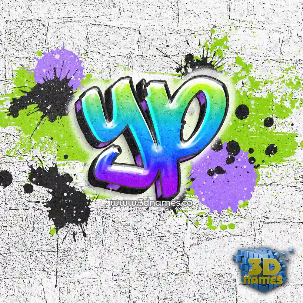 yp in Graffiti Grunge style - 3D name wallpaper