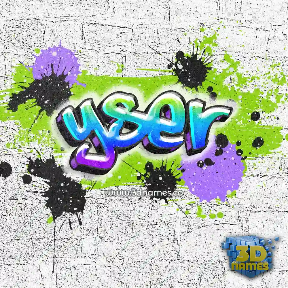 yser in Graffiti Grunge style - 3D name wallpaper