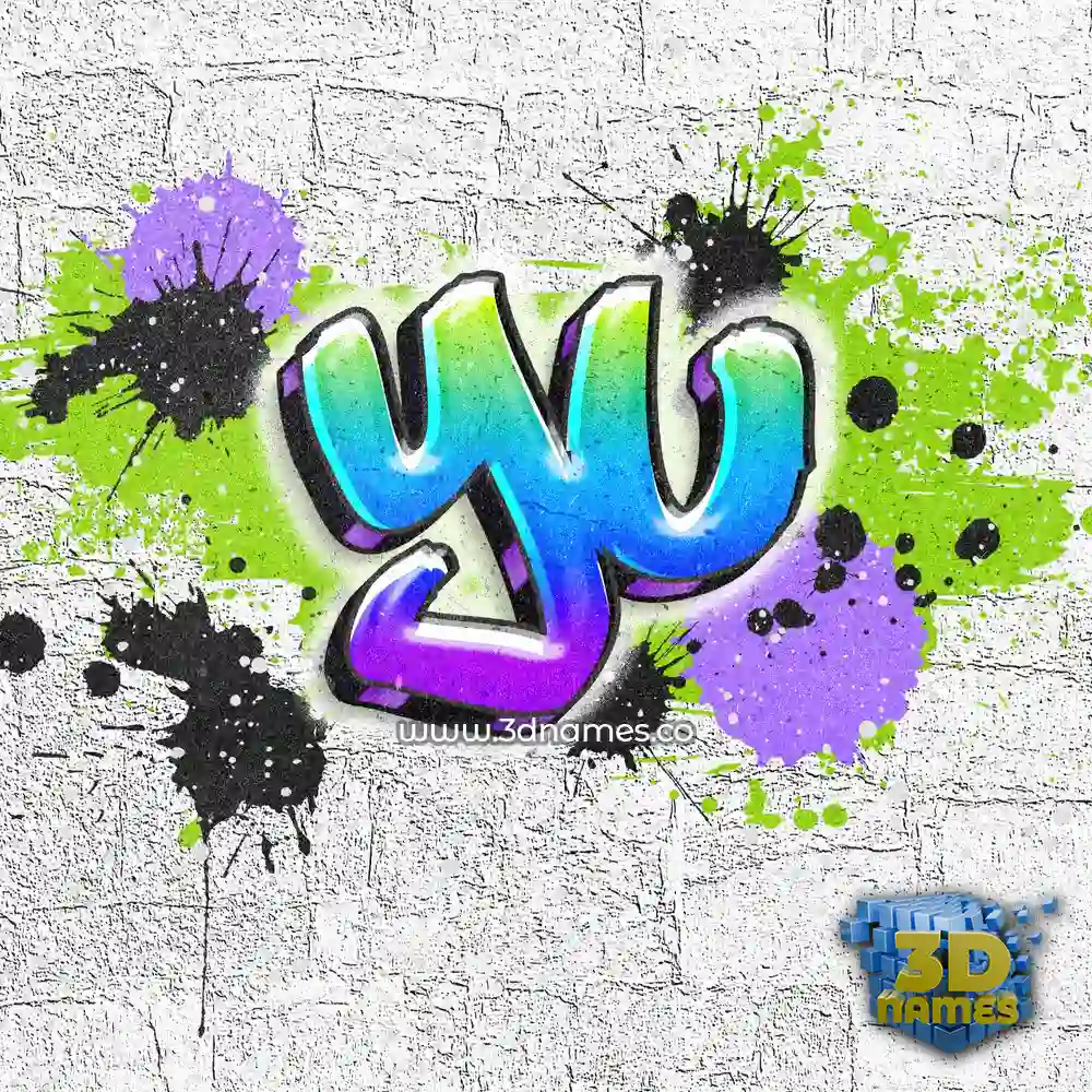 yu in Graffiti Grunge style - 3D name wallpaper