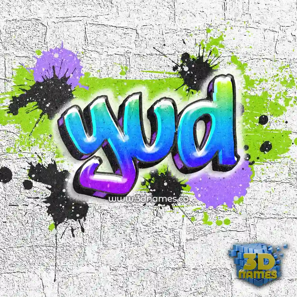 yud in Graffiti Grunge style - 3D name wallpaper