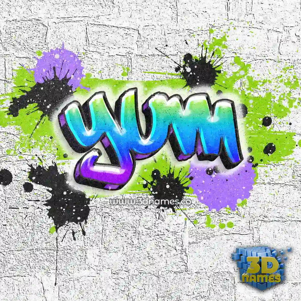 yum in Graffiti Grunge style - 3D name wallpaper