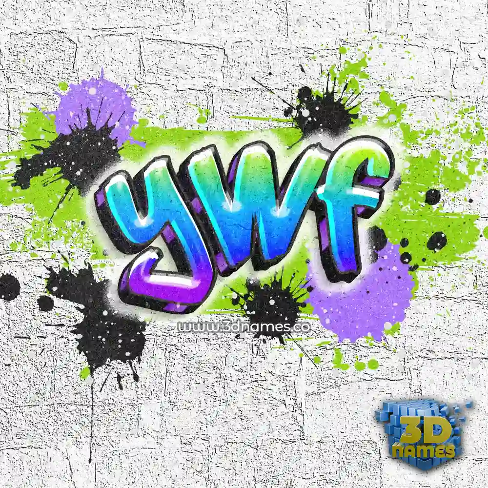ywf in Graffiti Grunge style - 3D name wallpaper
