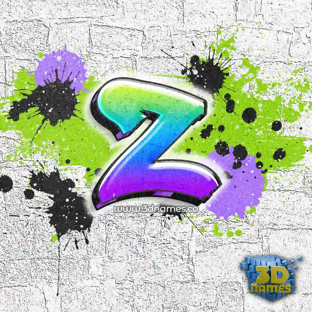 z in Graffiti Grunge style - 3D name wallpaper
