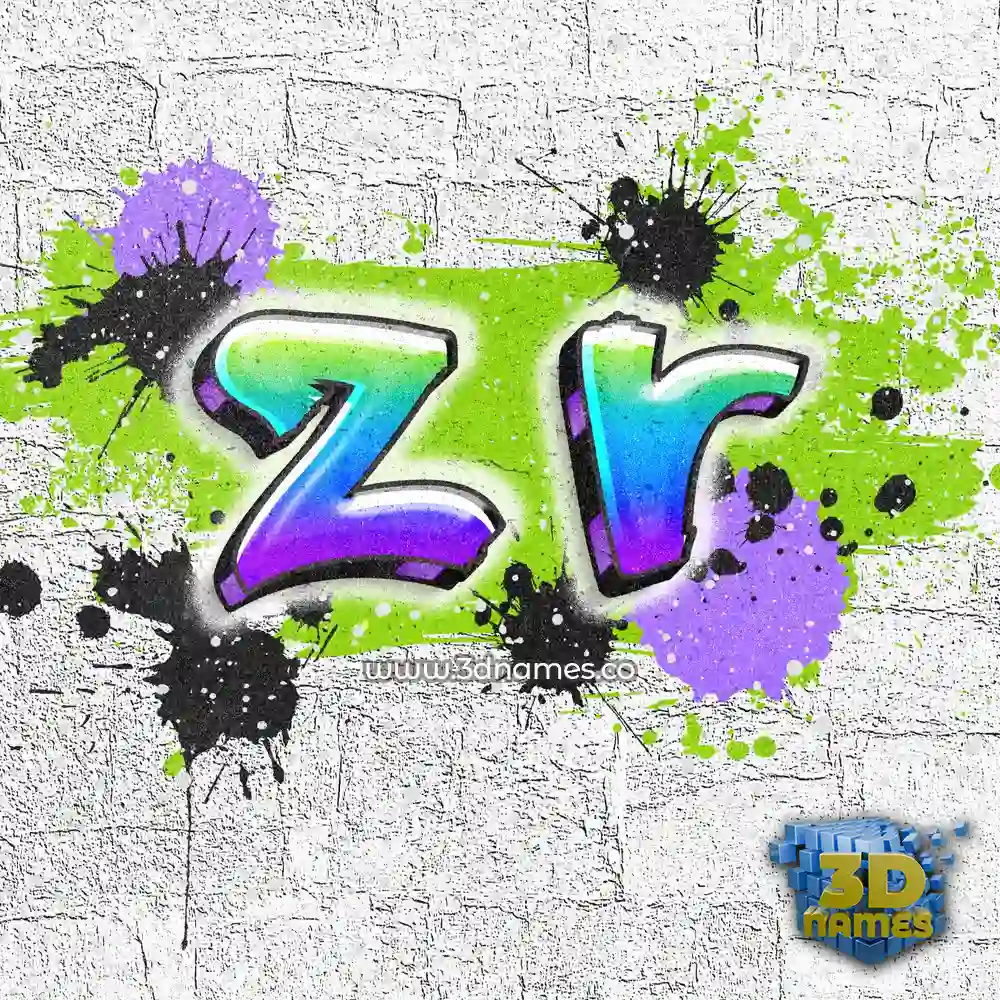 z r in Graffiti Grunge style - 3D name wallpaper