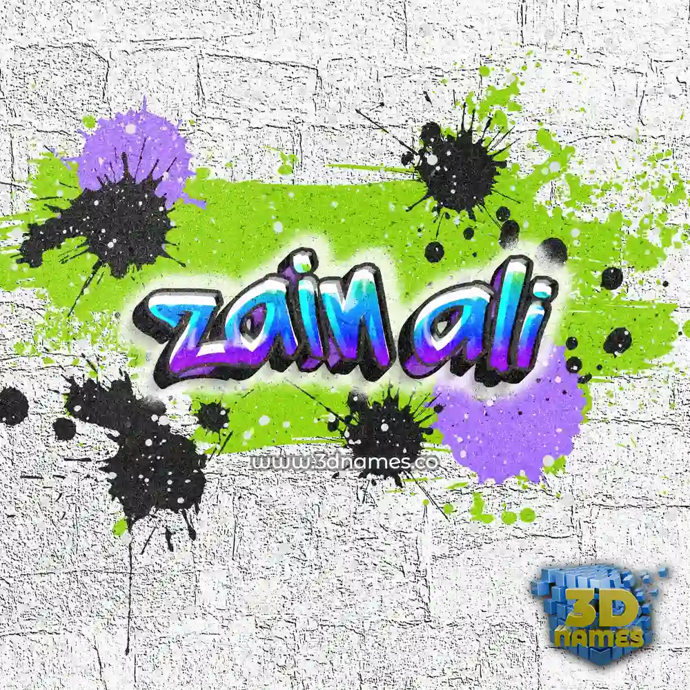 zain ali in Graffiti Grunge style - 3D name wallpaper