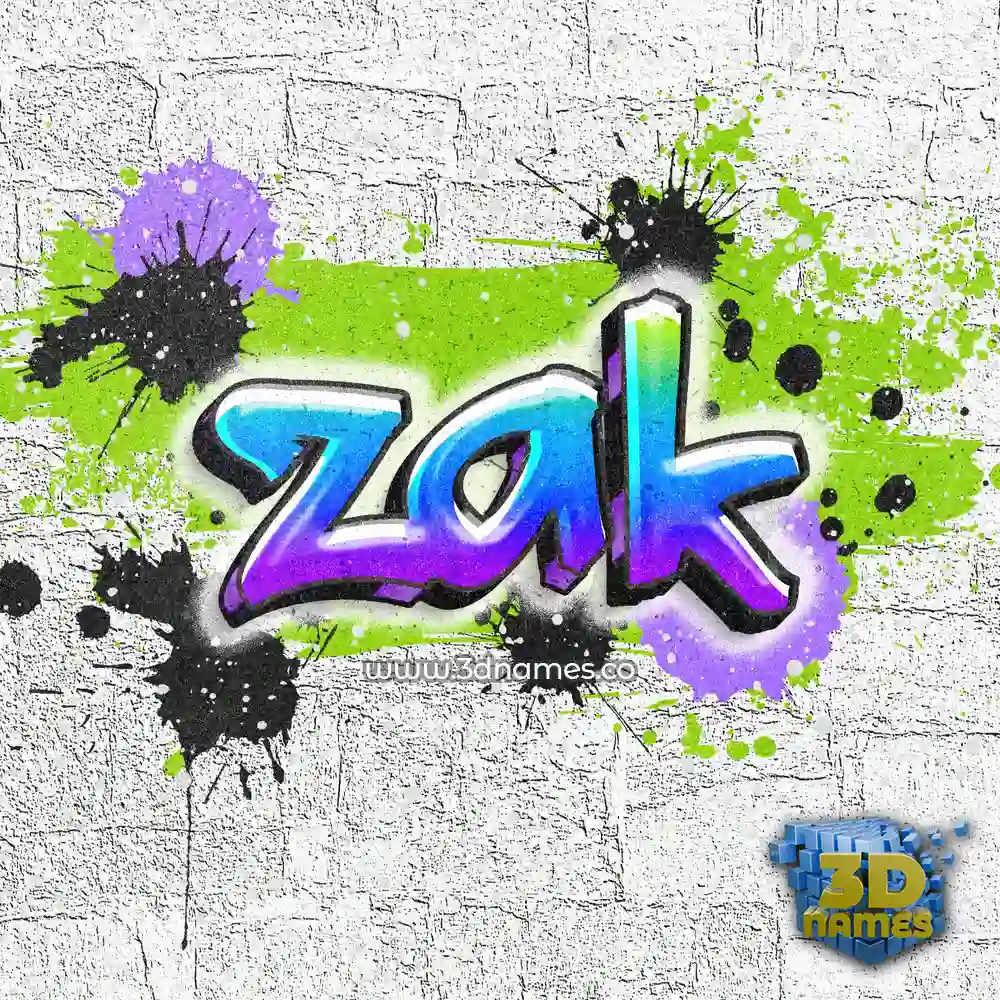 zak in Graffiti Grunge style - 3D name wallpaper