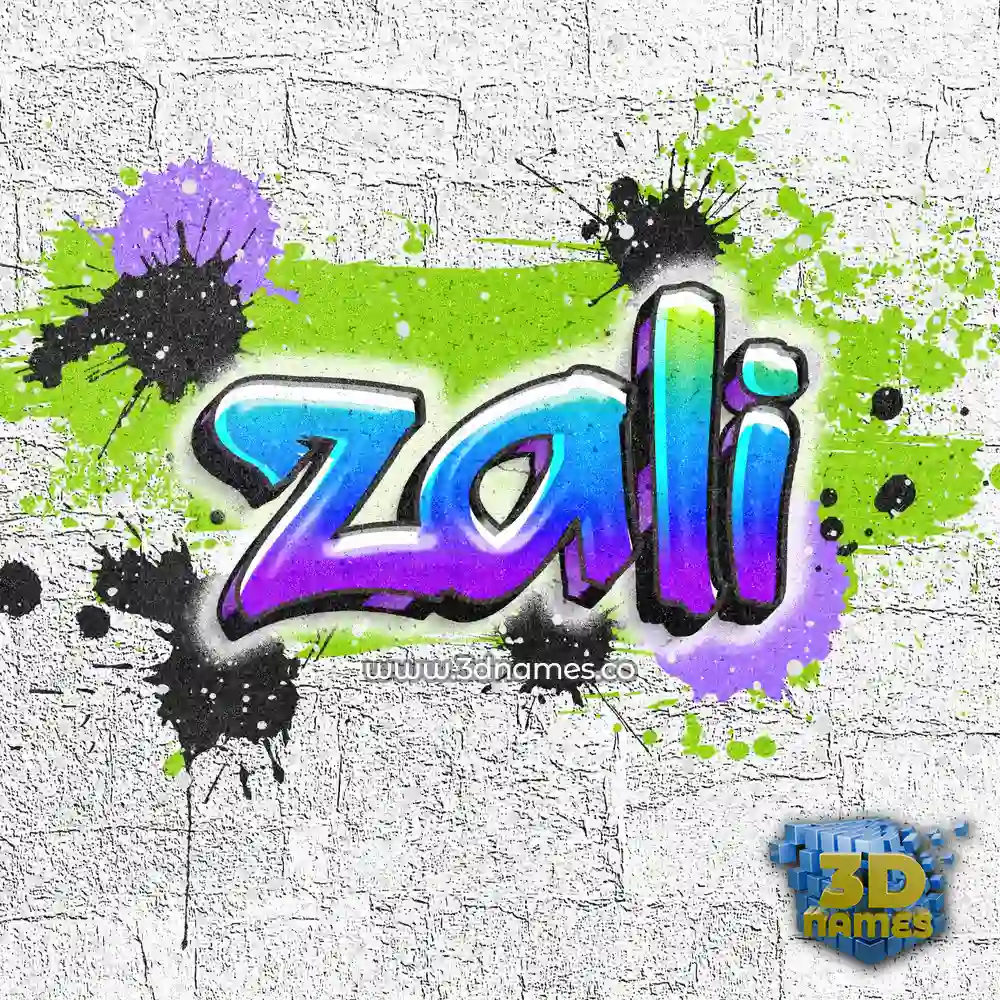 zali in Graffiti Grunge style - 3D name wallpaper