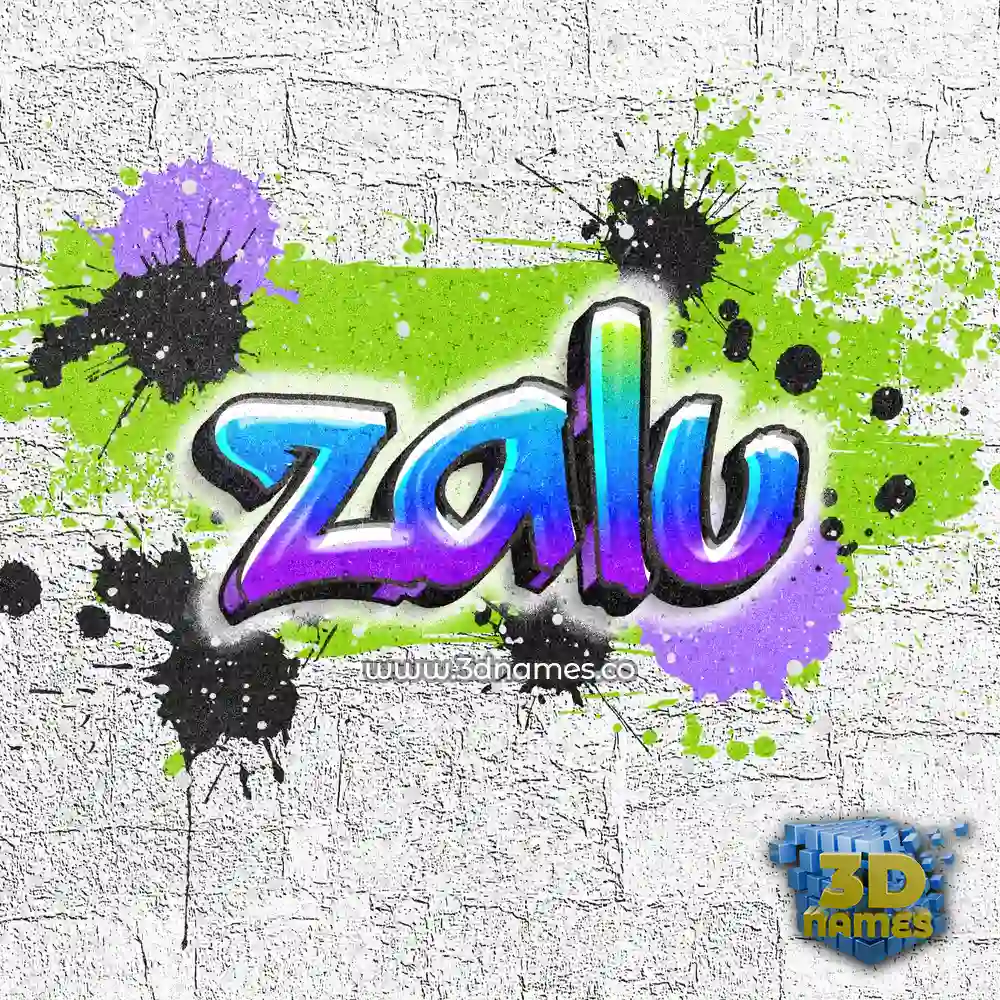 zalu in Graffiti Grunge style - 3D name wallpaper
