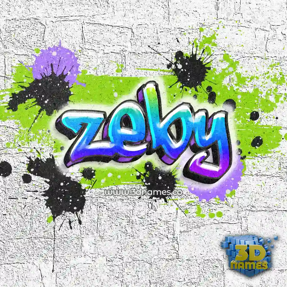 zeby in Graffiti Grunge style - 3D name wallpaper
