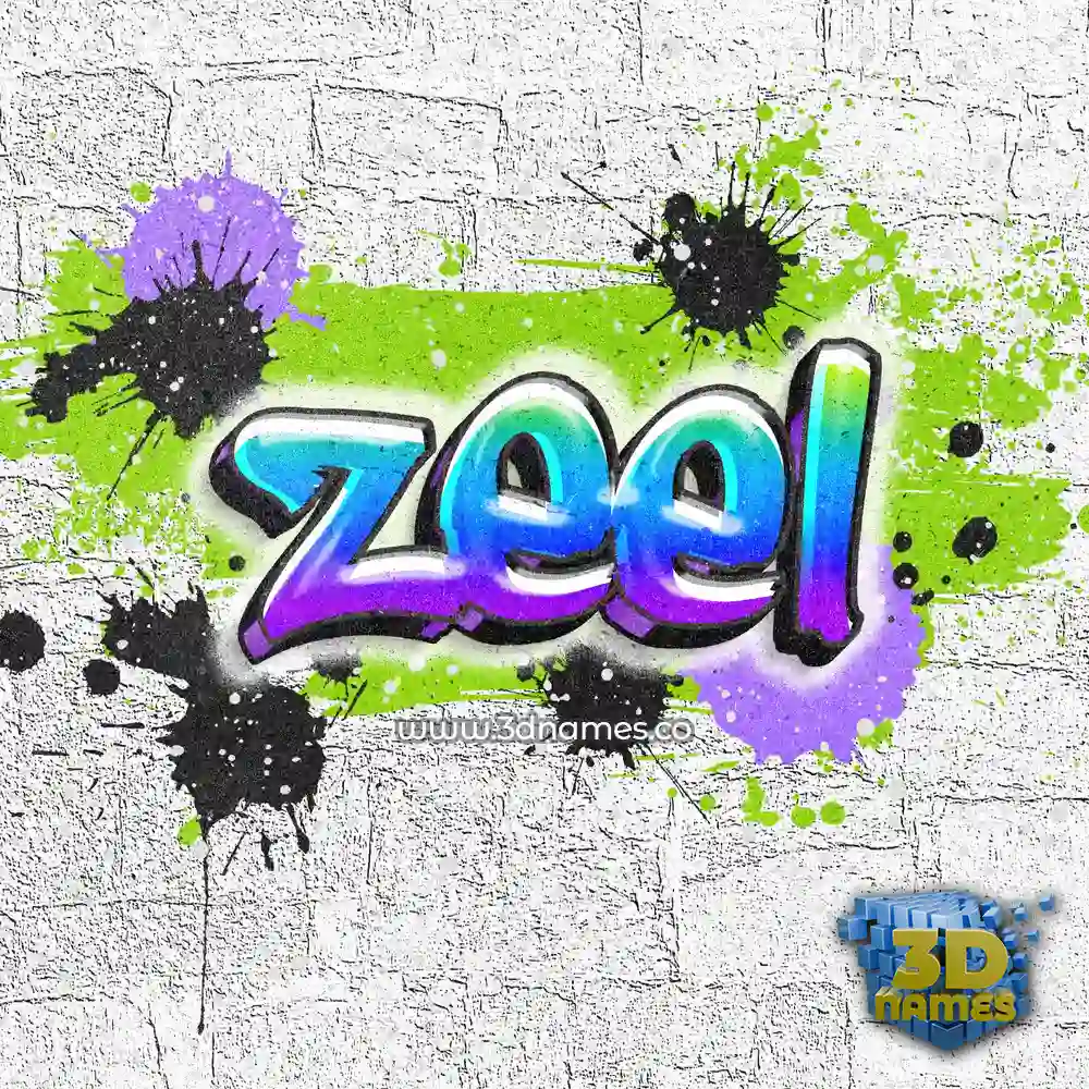 zeel in Graffiti Grunge style - 3D name wallpaper