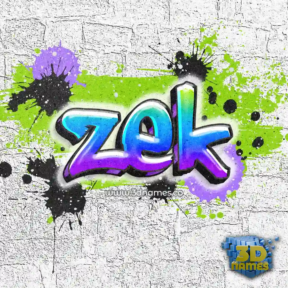 zek in Graffiti Grunge style - 3D name wallpaper
