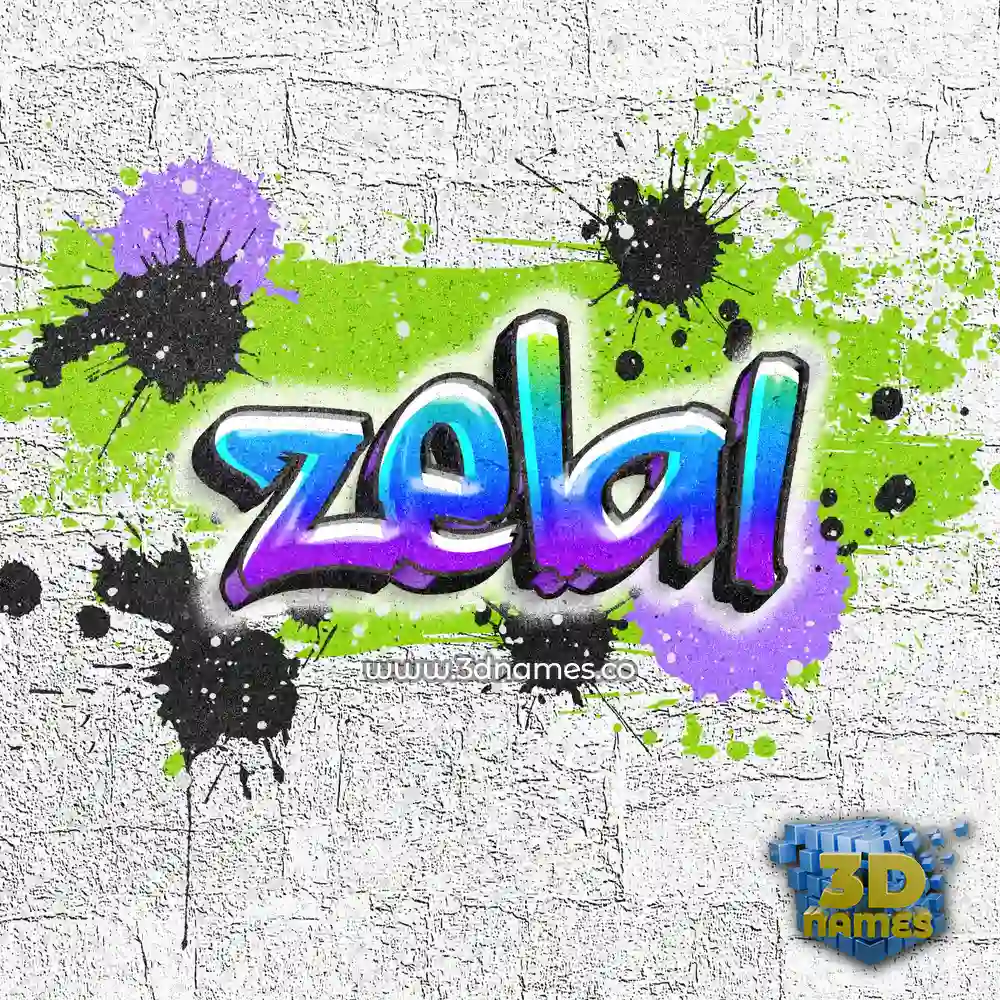 zelal in Graffiti Grunge style - 3D name wallpaper