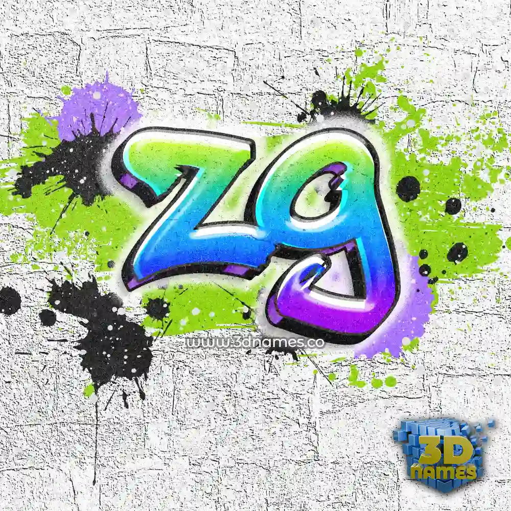 zg in Graffiti Grunge style - 3D name wallpaper