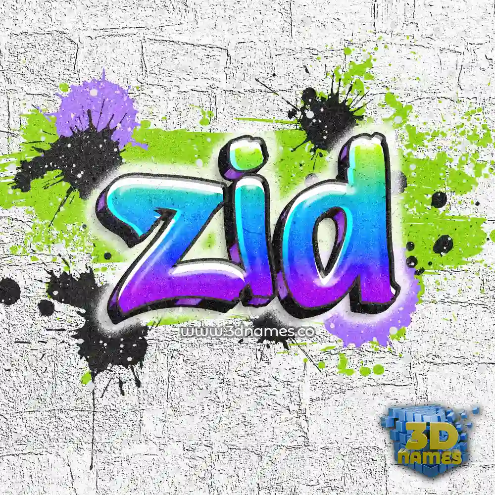 zid in Graffiti Grunge style - 3D name wallpaper