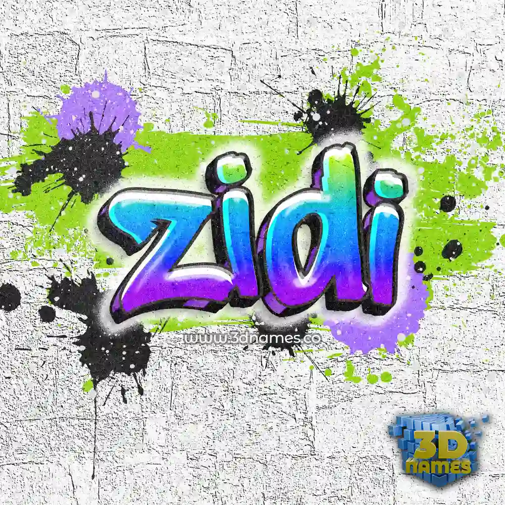 zidi in Graffiti Grunge style - 3D name wallpaper