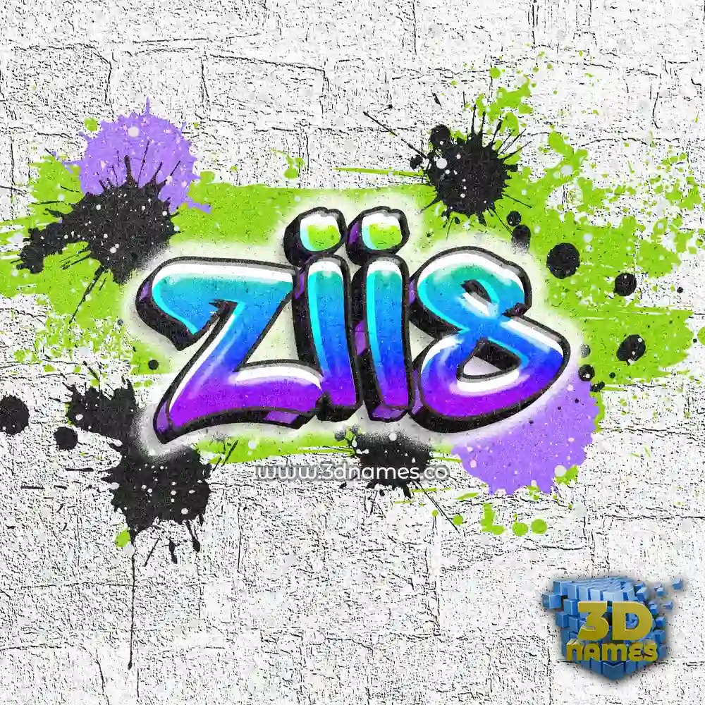 ziis in Graffiti Grunge style - 3D name wallpaper