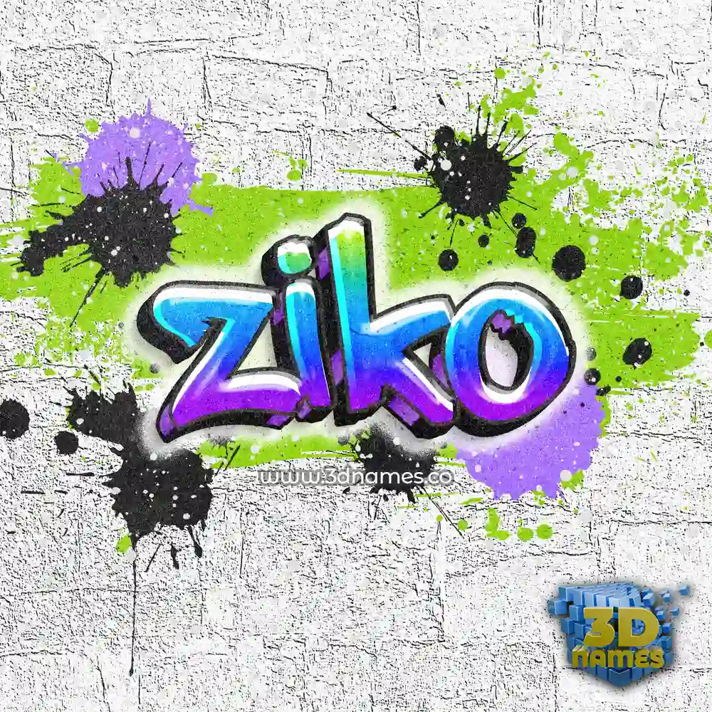 ziko in Graffiti Grunge style - 3D name wallpaper